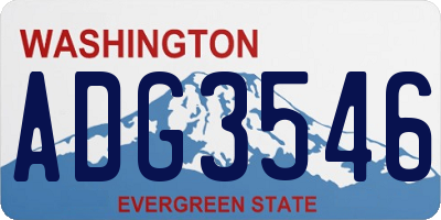 WA license plate ADG3546
