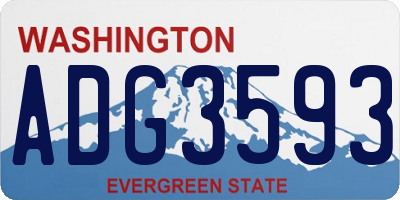 WA license plate ADG3593