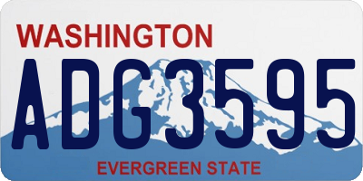 WA license plate ADG3595