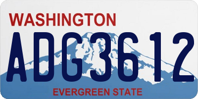 WA license plate ADG3612