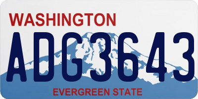 WA license plate ADG3643
