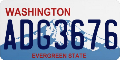 WA license plate ADG3676