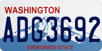 WA license plate ADG3692