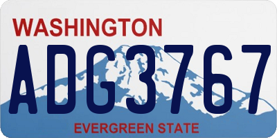 WA license plate ADG3767