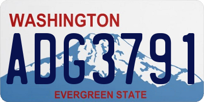 WA license plate ADG3791