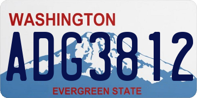 WA license plate ADG3812