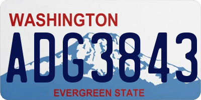 WA license plate ADG3843