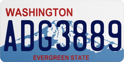 WA license plate ADG3889