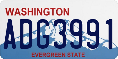 WA license plate ADG3991