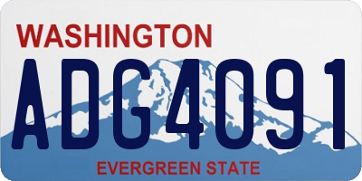 WA license plate ADG4091