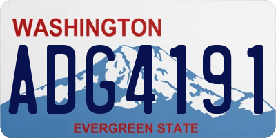WA license plate ADG4191