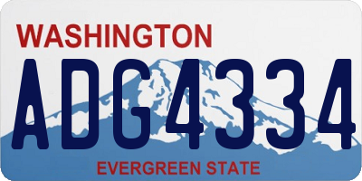 WA license plate ADG4334