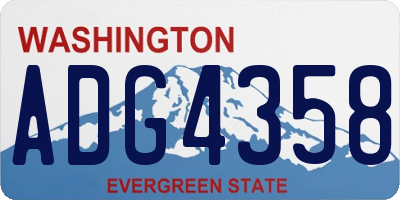 WA license plate ADG4358