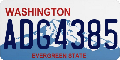 WA license plate ADG4385