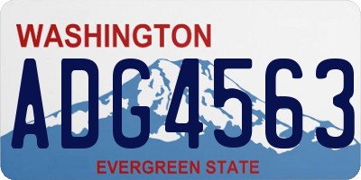 WA license plate ADG4563