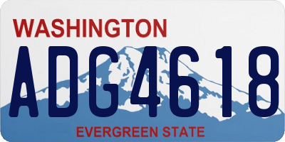 WA license plate ADG4618