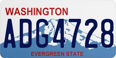 WA license plate ADG4728