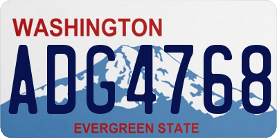 WA license plate ADG4768