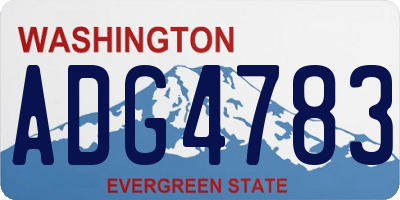 WA license plate ADG4783