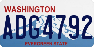 WA license plate ADG4792