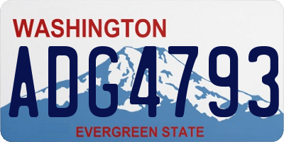 WA license plate ADG4793