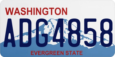 WA license plate ADG4858