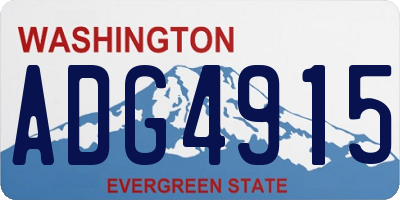 WA license plate ADG4915
