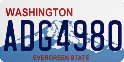 WA license plate ADG4980