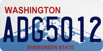 WA license plate ADG5012