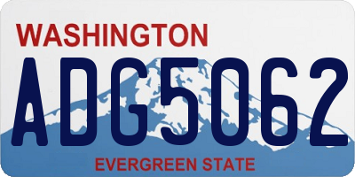 WA license plate ADG5062