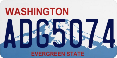 WA license plate ADG5074