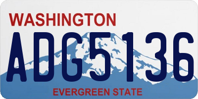 WA license plate ADG5136