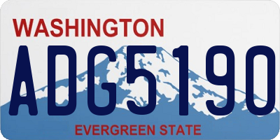 WA license plate ADG5190
