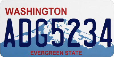 WA license plate ADG5234