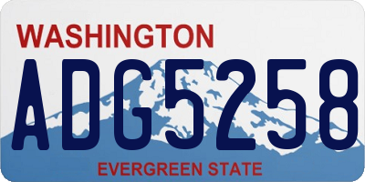 WA license plate ADG5258