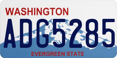 WA license plate ADG5285