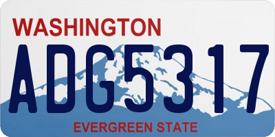 WA license plate ADG5317
