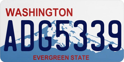 WA license plate ADG5339