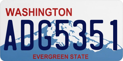WA license plate ADG5351