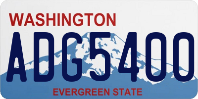 WA license plate ADG5400