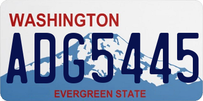 WA license plate ADG5445