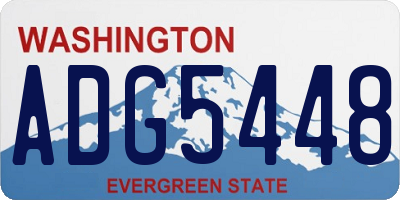 WA license plate ADG5448