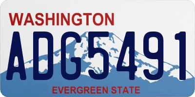 WA license plate ADG5491