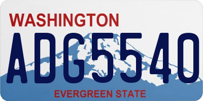 WA license plate ADG5540
