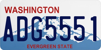 WA license plate ADG5551