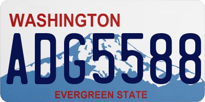 WA license plate ADG5588