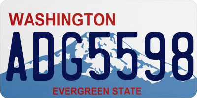 WA license plate ADG5598