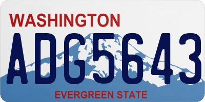 WA license plate ADG5643