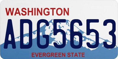 WA license plate ADG5653