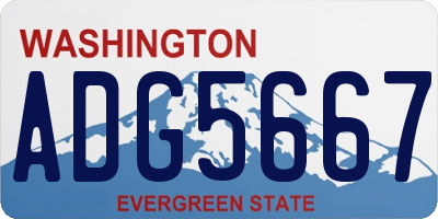 WA license plate ADG5667